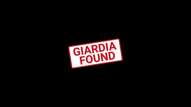 Giardia Found Warning Stamp Animation