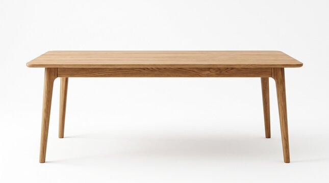 Wooden table, oak furniture, modern desk, minimalist design