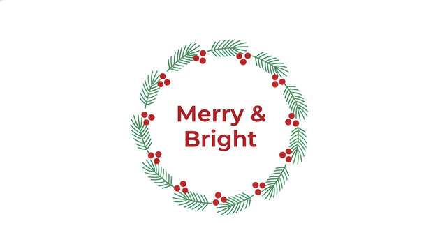 Merry and bright christmas wreath svt