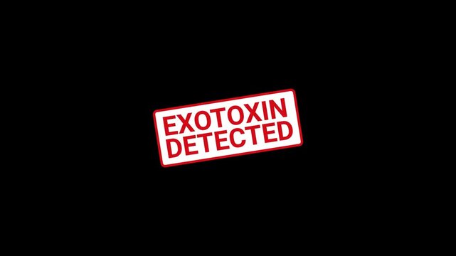 Exotoxin Detected Warning Stamp Animation
