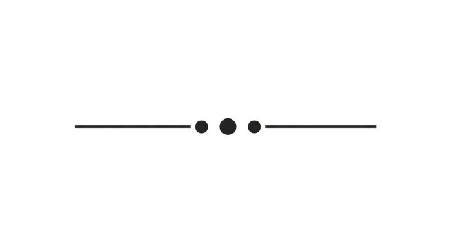 Minimalist Page Divider with Three Dots and Straight Lines, Black Graphic Element on White Background