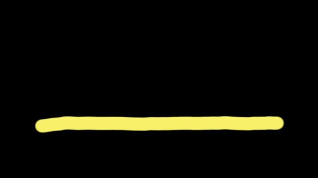 Abstract Yellow Animated Line Frame Loop on Black Background