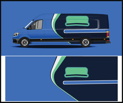 Modern Van Wrap Design with Bold Color Scheme