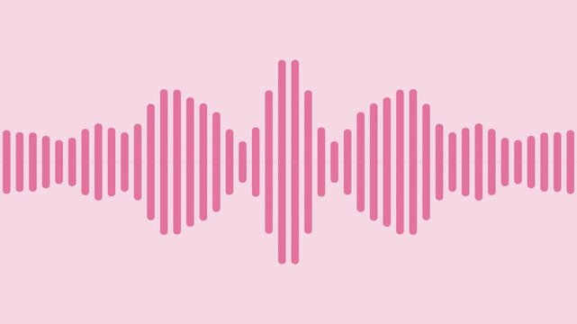 Pink audio spectrum equalizer bars pulsing to music, seamless loop visualizer background