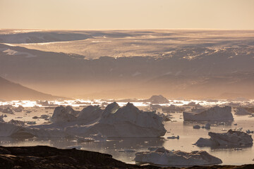 greenland icebergs at dusk © Till