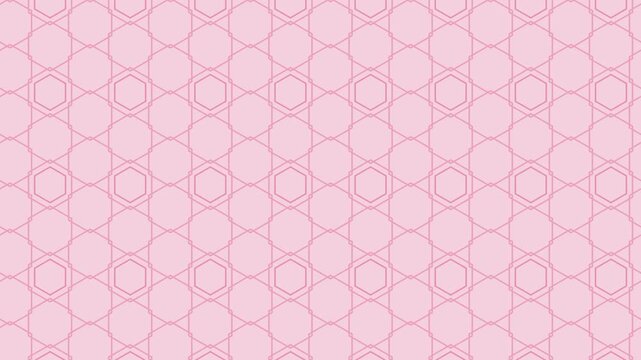 Pink japanese bishamon kikko hexagon armor pattern scrolling, traditional seamless loop background