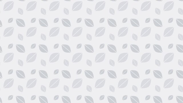 White botanical leaf pattern scrolling gently, natural organic seamless loop background