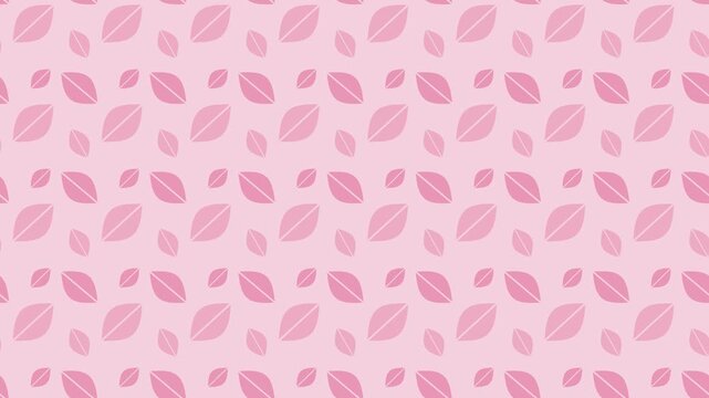 Pink botanical leaf pattern scrolling gently, natural organic seamless loop background