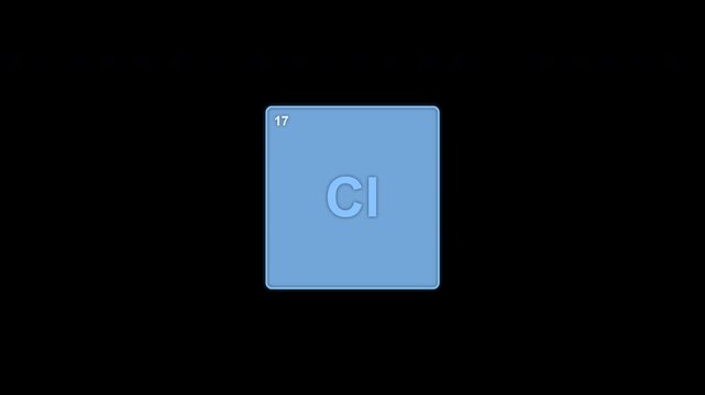 Chlorine Cl Periodic Table Element Tile Clean No Text Overlay Alpha Channel 4K