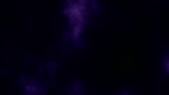 Seamless loop abstract mysterious blue violet cloud moving on black abstracrt background. 
