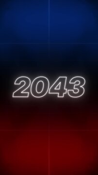 2043 Text Retro Style vertical