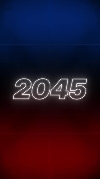2045 Text Retro Style vertical