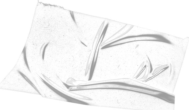 Transparent Plastic Film Texture Overlay With Creased Wrinkles