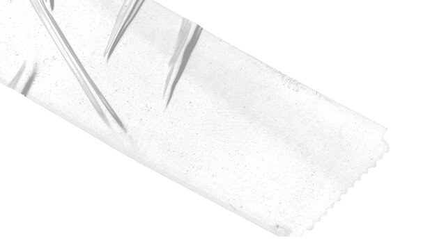 Clear Adhesive Tape Strip Isolated On White Background Asset