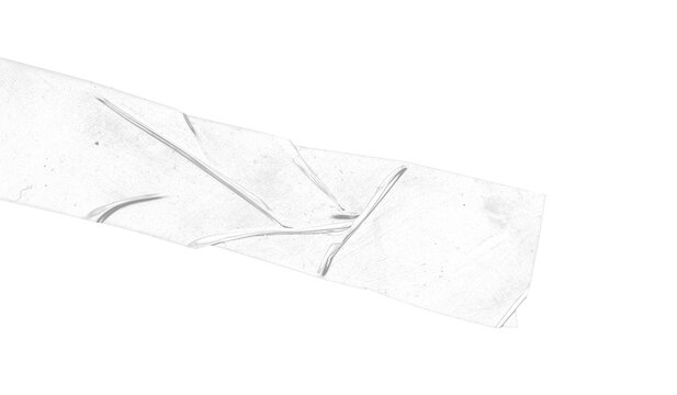 Transparent Adhesive Tape Strip With Wrinkles And Crease Texture
