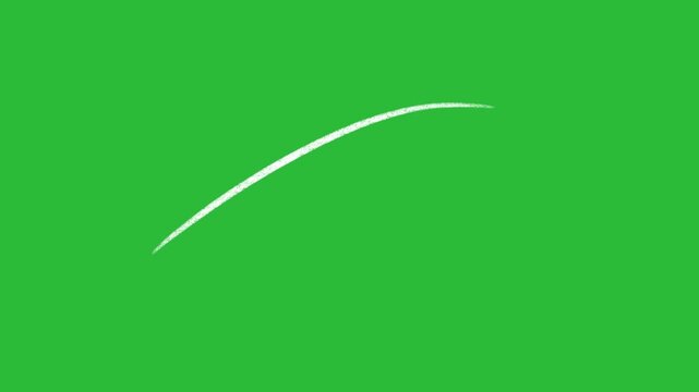 Cartoon 2D Animation White Arching Swoosh Speed Trails Overlay on Green Screen