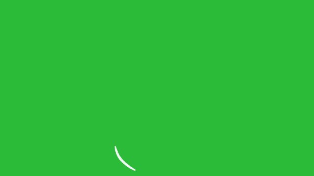 vector white lines wind effect on green screen, UI motion graphics. alpha adjustment layer, smooth animated line filter, 2d animation