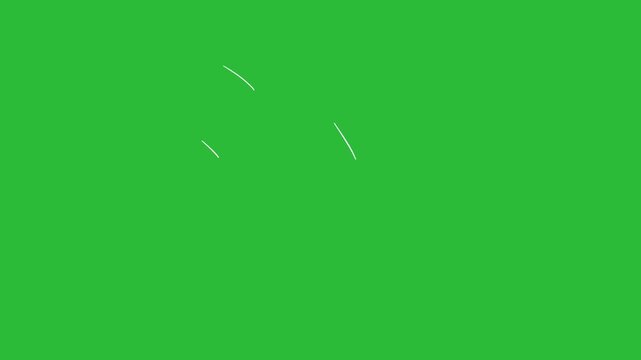 Hand Drawn Curved Swipe Motion Trail Lines Animation on Green Screen Background