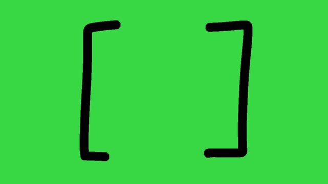 Hand Drawn Bracket Border Frame Text Box Accent on Green Screen Background