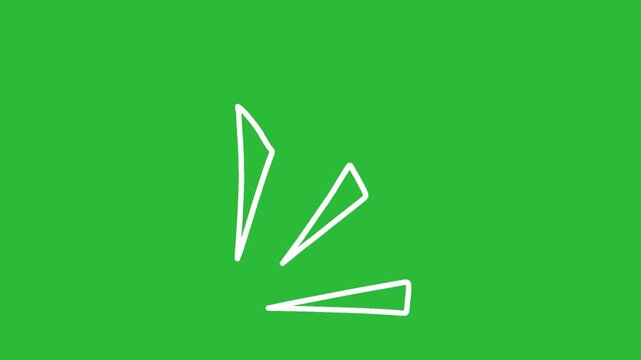Hand Drawn Triangular Shard Splash Accent Animation on Green Screen Background