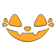 Cat halloween pumpkin face kitten carved jack o lantern orange © BlackGroundMeYou 