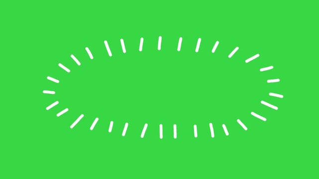 Hand Drawn Oval Dashed Line Accent Frame Animation on Green Screen Background