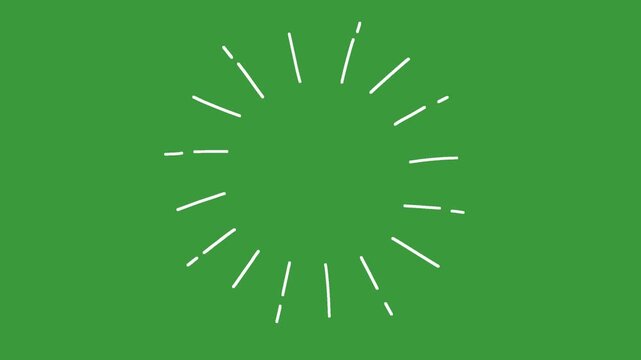 Hand Drawn Circular Speed Lines Blast Overlay Animation on Green Screen Background