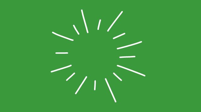 Hand Drawn Multi Line Impact Shockwave FX Animation on Green Screen Background