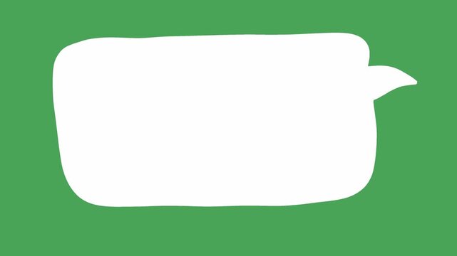 Hand Drawn 2D Animated Full Width White Banner Text Box Frame on Green Screen