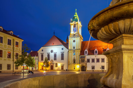 Cityscape image of downtown Bratislava, capital city of Slovakia