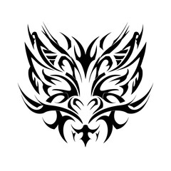Fototapeta premium Abstract tribal dragon head sharp silhouette.