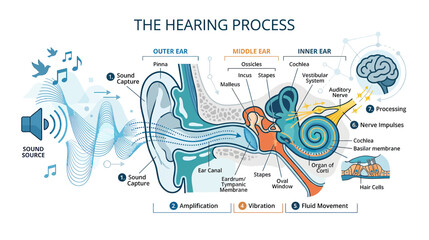 The Hearing Process: Anatomy of the Human Ear and Sound Transmission © din