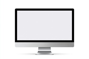 Fototapeta premium The Computer Monitor With Sleek Silver Stand in Minimal Studio