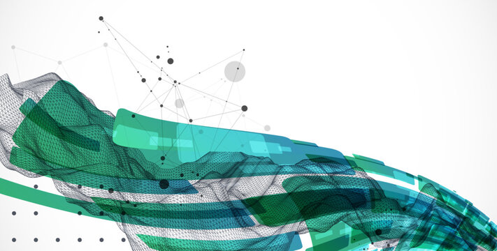 Abstract wireframe background. Modern science art elements. Vector