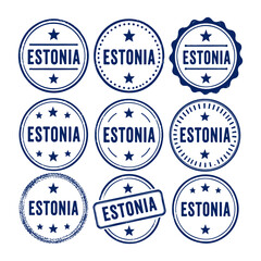 Obraz premium Estonia stamp set. Seal set with country name on a white background