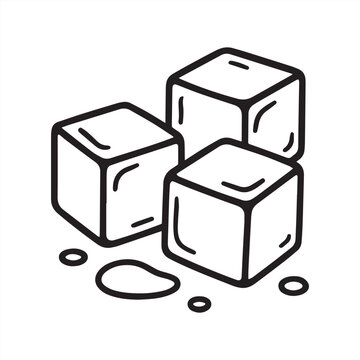 Acrylic ice cubes outline icon vector