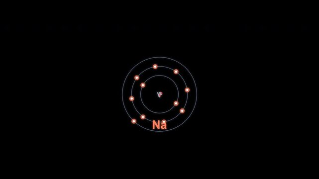 Sodium Na Bohr Atom Model Clean No Text Overlay Alpha Channel 4K