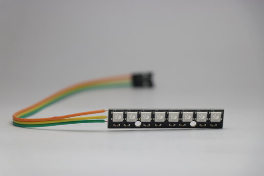 8 led ws2812b strip with soldered jumper wires for electronics