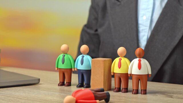 Overthrow the leader of a business group. Fire the toxic boss. Job losses and layoffs are occurring at the company. Corporate restructuring, workforce reduction and economic instability in business.