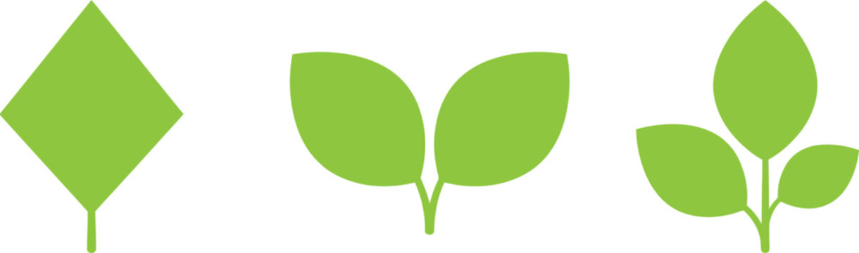 Minimalist leaf growth stages illustration seedling sprout and mature plant design