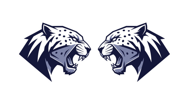 Fierce Tiger Head Logo Design with Sharp Teeth.