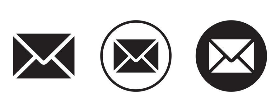 Email icon, new message symbol, mail vector, receive and send correspondence for website app design.