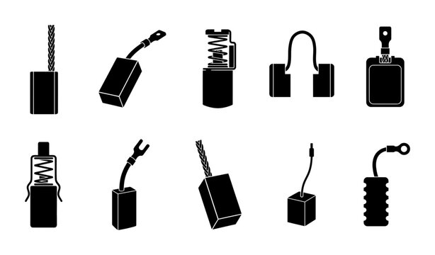 Carbon Brush Collection Set 10 Different Industrial Electrical Motor Spare Parts And Graphite Commutator Components For Heavy Duty Power Tool Repair