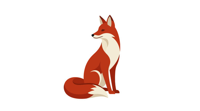 red fox on a white background