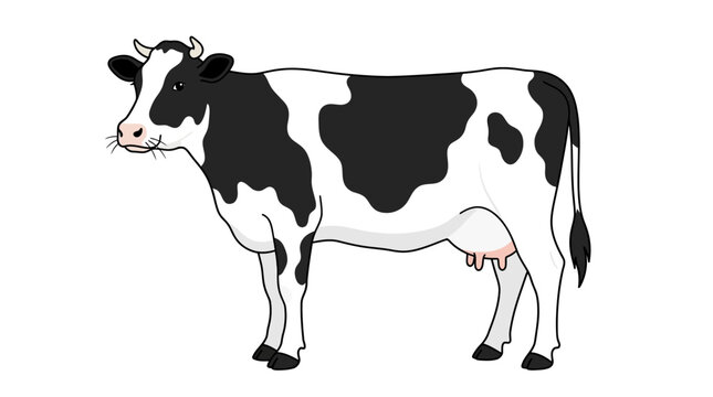 cow on a white background