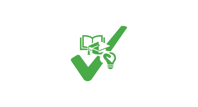 A green check mark icon representing academic success and learning