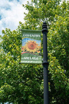 Coventry Village Pole Banners on Main Street in Coventry, Connecticut
