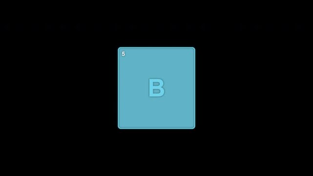 Boron B Periodic Table Element Tile Clean No Text Overlay Alpha Channel 4K