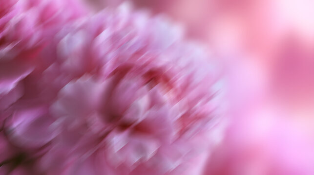 Abstract pink petal shapes blurring into a soft, diffused background, symbolizing fluidity, softness, and modern abstract art with delicate tonal blending