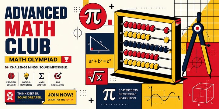 Advanced Math Club Cultivates Brilliant Minds Through Engaging Olympiad Challenges Fostering Problem-Solving Skills and Analytical Thinking for Aspiring Mathematicians. back to school school banner ed